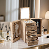 Large Capacity Wooden Multi-Layer Jewelry Organizer Boxes with Mirror & 4 Drawers CON-WH0117-02-5
