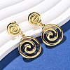 304 Stainless Steel Vortex Spiral Dangle Stud Earrings X-EJEW-L304-01G-1
