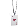 Stylish Stainless Steel Enamel Playing Card Pendant Necklaces for Women's Daily Wear OW0316-1-2