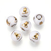 Christmas Opaque Glass Beads X-EGLA-R113-06C-1