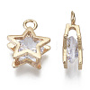 Brass Micro Cubic Zirconia Charms X-KK-N235-034A-4