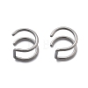 304 Stainless Steel 2 Line Hoop Clip on Nose Rings AJEW-A062-07P-4