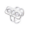 Cubic Zirconia Rectangle Open Cuff Ring RJEW-N037-015-01P-3