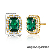 Cubic Zirconia Rectangle Stud Earrings ES5982-1-4