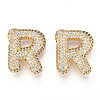 Brass Micro Pave Cubic Zirconia Pendants KK-N254-06G-R-1