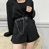 Gothic Alloy Chain Tassel Star Rivet PU Leather Waist Belts AJEW-WH20070-291B-5