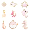 9Pcs 9 Styles Alloy Enamel Pendants ENAM-YW0008-11-1