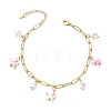 Dyed Synthetic Turquoise Beads Anklets For Women AJEW-AN00799-5