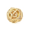 Brass Micro Pave Cubic Zirconia Beads KK-Z095-04G-09-1