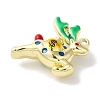 Christmas Deer with Money Bag Rack Plating Alloy Enamel Pendants FIND-I039-024B-G-2