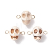 Halloween Synthetic Magnesite Skull Links Connector Charms PALLOY-JF02700-1