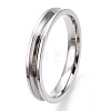 201 Stainless Steel Grooved Finger Ring Settings STAS-WH0039-11H-P-2