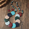 Bohemian Ethnic Style Wood Beaded Multilayer Necklaces & Dangle Earrings Sets WG82ABA-06-1