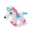 3D Glass Seed Beaded Horse Pendants PALLOY-MZ01215-1