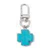 Synthetic Turquoise Cross Pendant Decorations HJEW-JM01530-A-1