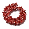 Picasso Baking Paint & Golden Metal Enlaced Glass Beads Strands GL-CBA98F0-02C-3