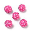 Valentine's Day Spray Painted & Printed Wood European Beads WOOD-L023-03E-1