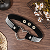 Punk-style Black Imitation Leather Crystal Rhinestone Chocker Necklaces NJEW-CL0001-30-3