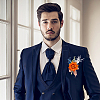 2Pcs 2 Style Silk Cloth & Plastic Imitation Flower Corsage Boutonniere & Wrist Corsage JEWB-CP0001-27B-6