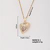 Elegant Brass Micro Pave Clear Cubic Zirconia Heart Pendant Necklace for Women TC1049-1-1
