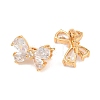 SHEGRACE Brass Micro Pave Clear Cubic Zirconia Twister Clasps XGRQ5K271-829G-2