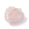 Natural Rose Quartz Pendants PALLOY-JF01104-01-5