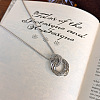 Iron Multiple Ring Pendant Necklaces for Women Men WG9332D-02-1