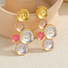 304 Stainless Steel Enamel Stud Earrings WG299BE-01-1