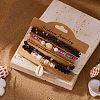Bohemian Resin & Alloy & Glass Beads & Shell & Plastic Pearls Beaded Stretch Bracelets BJEW-Z169-01E-1