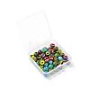 40Pcs 4 Colors Handmade Frosted Lampwork Beads LAMP-LS0001-06-7