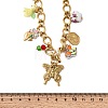 304 Stainless Steel Butterfly & Acrylic & Ceramic Flower Pendant Necklaces for Women NJEW-A063-13G-4