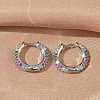 Brass Micro Pave Cubic Zirconia Hoop Earrings EJEW-C181-13P-5
