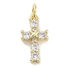 Rack Plating Brass Clear Cubic Zirconia Pendants KK-M293-13G-1