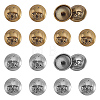 8Pcs 2 Colors 1-Hole Alloy Shank Buttons BUTT-AR0001-40-1