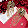 2Pcs Felt & Rhinestone & Iron Tassel Epaulettes AJEW-FH0009-06-3