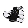 Cat with Badminton Sport Enamel Pins JEWB-I052-05EB-02-1