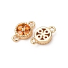 Brass Pave Cubic Zirconia Connector Charms ZIRC-L105-02G-3