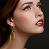 2 Pairs 2 Colors Alloy Skeleton Skull  Dangle Stud Earrings for Halloween EJEW-FI0001-11-4