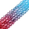 Gradient Color Baking Paint Glass Bead Strands LS-DGLA-A039-T4mm-A017-4