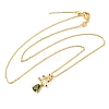 Christmas Tree Brass Micro Pave Cubic Zirconia Pendants Necklaces NJEW-L468-01G-B02-4