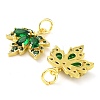 Rack Plating Brass Clear Cubic Zirconia Pendants KK-B078-02G18-02-3