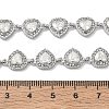 304 Stainless Steel Full Crystal Rhinestone Heart Link Chain Necklaces for Women SA-CBABBEA-01-5