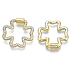 Brass Micro Pave Cubic Zirconia Screw Carabiner Lock Charms ZIRC-N039-007A-NF-2