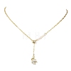Adjustable Brass Cable Chain & Paperclip Chain Lariat Necklaces NJEW-JN06150-02-2