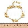 Brass Disc & Stick Beads Link Chain Bracelets for Women BJEW-G781-01G-5