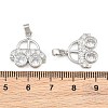 Brass Micro Pave Clear Cubic Zirconia Pendants CU-CBABDE1-12P-3