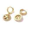 Leopard Head Real 18K Gold Plated Brass Dangle Hoop Earrings EJEW-Q797-05C-G-2