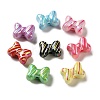Electroplate Printed Opaque Acrylic Beads OACR-P038-02A-M-1
