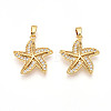 Brass Micro Pave Cubic Zirconia Pendants KK-T070-86G-1