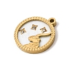12 Constellations 304 Stainless Steel & Natural Shell & Rhinestone Pendants SA-CBAA9A2-06G-10-2